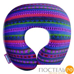 Подушка под шею «Бабушкино вязание» (H2929C1708A811PU, 29х29, Фиолетовый, Кристалл, Микрогранулы полистирола)