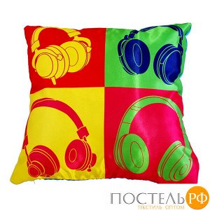 Подушка интерьерная Pop Art (A0051, 35х35, 1, Разноцветный, Атлас, Холлофайбер)
