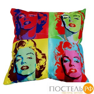 Подушка интерьерная Pop Art (A0056, 35х35, 6, Разноцветный, Атлас, Холлофайбер)