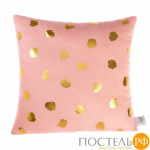 Подушка декоративная "Этель" Горошек розовый, 40х40 см, велюр, 100% п/э   4580000