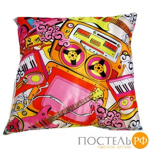 Подушка интерьерная Pop Art (A0059, 35х35, 9, Разноцветный, Атлас, Холлофайбер)