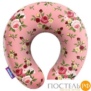 Подушка под шею «Нежные цветы» (H2929C1701A003PN, 29х29, Розовый, Кристалл, Микрогранулы полистирола)