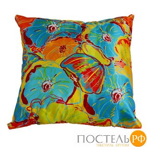 Подушка интерьерная Цветы (A0101, 35х35, 2, Разноцветный, Атлас, Холлофайбер)