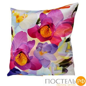 Подушка интерьерная Цветы (A0108, 35х35, 9, Разноцветный, Атлас, Холлофайбер)