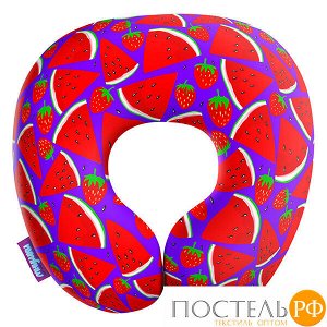 Подушка под шею «Сочный арбуз» (H3434C1802A010PU, 34х34, Мелкий, Фиолетовый, Кристалл, Микрогранулы полистирола)