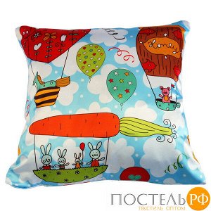 Подушка интерьерная Детская (A0130, 35х35, 4, Разноцветный, Атлас, Холлофайбер)