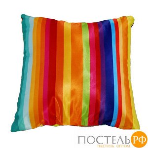 Подушка интерьерная Радуга (A0135, 35х35, Разноцветный, Атлас, Холлофайбер)