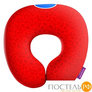 Подушка под шею «Оле-оле» (H2929C1803A014RD, 29х29, Красный, Кристалл, Микрогранулы полистирола)