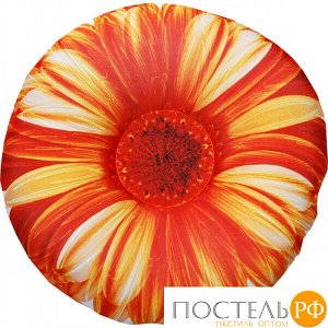 Подушка игрушка «Цветы» (Ап18цве05, 33х33, Оранжевый, Кристалл, Микрогранулы полистирола)