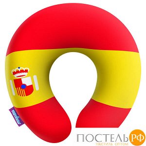 Подушка под шею «Флаги» (H2929C0103B008RD, 29х29, Испания, Красный, Бифлекс, Микрогранулы полистирола)