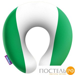 Подушка под шею «Флаги» (H2929C0103B025GR, 29х29, Нигерия, Зеленый, Бифлекс, Микрогранулы полистирола)