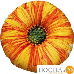 Подушка игрушка «Цветы» (Ап18цве04, 33х33, Оранжевый, Кристалл, Микрогранулы полистирола)