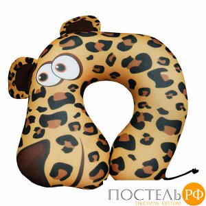 Подушка под шею «Леопард» (АБ000018, 30х33, Желтый, Кристалл, Микрогранулы полистирола)