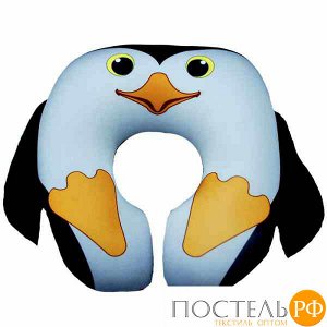 Подушка под шею «Пингвин» (Апш01мул03, 35х35, Черный, Кристалл, Микрогранулы полистирола)