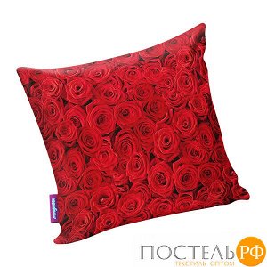 Подушка игрушка «Чайные розы» (P2929C1701A005RD, 29х29, Красный, Кристалл, Микрогранулы полистирола)