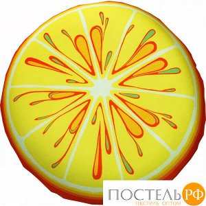 Подушка игрушка «Фрукты» (Аи17дол15, 33х33х9, Апельсин, Оранжевый, Кристалл, Микрогранулы полистирола)