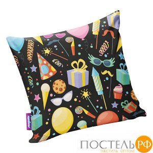 Подушка игрушка «Веселье»  (P2929C1608A103BK, 29х29, Черный, Кристалл, Микрогранулы полистирола)