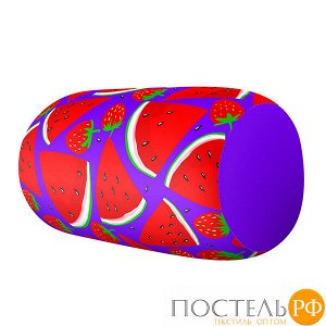 Игрушка валик «Сочный арбуз» (R3016C1802A010PU, 30х16х16, Мелкий, Фиолетовый, Кристалл, Микрогранулы полистирола)