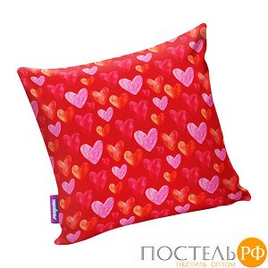Подушка игрушка «Сердечки» (P2929C1701A006RD, 29х29, Красный, Кристалл, Микрогранулы полистирола)