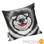 Подушка игрушка «Аляска счастливчик» (P2929C1708A013BK, 29х29, Черный, Кристалл, Микрогранулы полистирола)