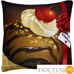 Подушка игрушка «Десерт» (Ап01мар36, 35х35, Коричневый, Кристалл, Микрогранулы полистирола)