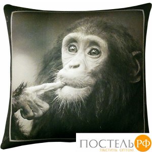 Подушка игрушка «Мудрая обезьяна» (АБ000022, 35х35, Черный, Кристалл, Микрогранулы полистирола)
