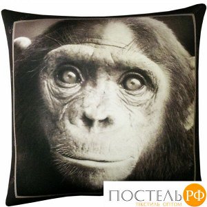 Подушка игрушка «Мудрая обезьяна» (АБ000023, 35х35, Черный, Кристалл, Микрогранулы полистирола)