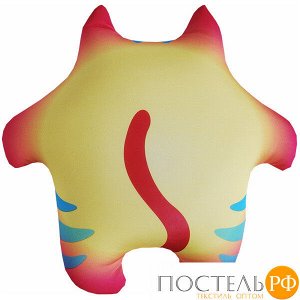 Игрушка «Кот с рыбой» (Аи05кот32, 35х35, Розовый, Кристалл, Микрогранулы полистирола)