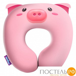 Подушка под шею «Милая свинюшка» (H3434C1805A010PN, 34х34, Розовый, Кристалл, Микрогранулы полистирола)