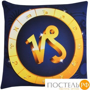 Подушка игрушка «Знак зодиака» (Ап03зод06, 35х35, Синий, Кристалл, Микрогранулы полистирола)