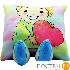 Подушка игрушка «Мальчик» (Ап16сен11, 42х30, Розовый, Кристалл, Микрогранулы полистирола)