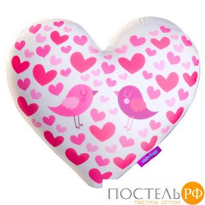 Игрушка «Сердце 3D Райские пташки» (T2825C1701A106PN, 28х25х10, Розовый, Кристалл, Микрогранулы полистирола)