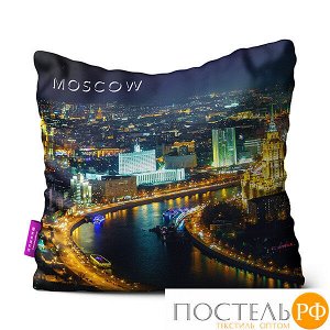 Подушка игрушка «Города» (P3434C1218A064MK, 34х34, Москва, Разноцветный, Кристалл, Микрогранулы полистирола)