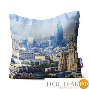 Подушка игрушка «Города» (P3434C1218A064MK, 34х34, Москва, Разноцветный, Кристалл, Микрогранулы полистирола)