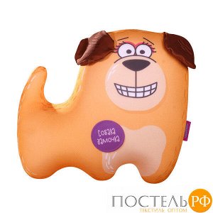 Игрушка «Собака с эмоциями на лапках» (T3530C1708A806OR, 35х30, Дамочка, Оранжевый, Кристалл, Микрогранулы полистирола)