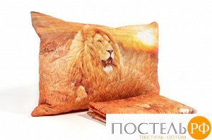 НВМК008-13530 Наволочка декоративная "Король лев", 50*70 см, стеганая микрофибра БОПП пакет