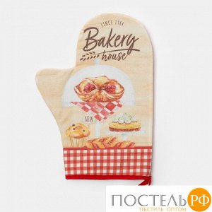 Варежка-прихватка "Bakerg house" 20х28см,саржа, 100% х/л, ватин 250г/м2   4523384