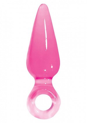 Розовая анальная пробка с кольцом Pleasures Plug Mini - 9 см.