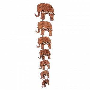 Сувенир-подвеска дерево "Семь слонов" 40х13 см