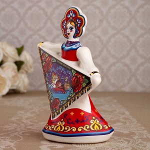 Сувенир кукла "С платком", 12 см, керамика
