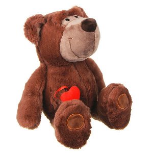 Мягкая игрушка "Медведь" с сердечком в кармашке 39см