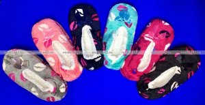 Носки-тапочки женские внутри с мехом "Поцелуй"