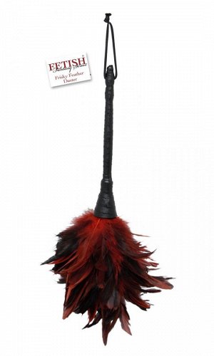 Кисточка с красно-чёрными пёрышками FRISKY FEATHER DUSTER - 36 см.