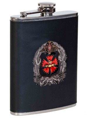 Классическая фляжка в чехле с эмблемой ГУ Генерального штаба ВС РФ
