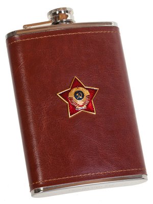 Оригинальная фляжка в чехле для патриота с накладкой СССР