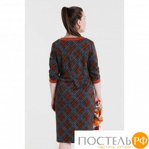 Платье женское 13-78, цвет серый/черный/оранжевый, р. 52, рост 164  1284727