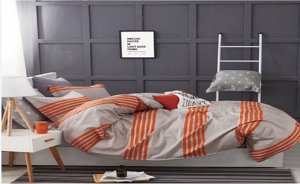 Комплект постельного белья (КПБ) из сатина "Оранжевая полоса"