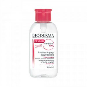 Bioderma Sensibio Мицеллярная вода Н2О для очищения кожи и снятия макияжа флакон-помпа Биодерма Сенсибио 500 мл