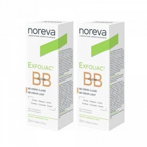 Норева Комплект Эксфолиак ВВ крем, светлый тон, 2х30 мл (Noreva, Exfoliac)