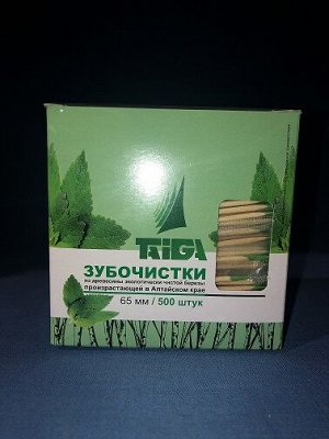 TAIGA Зубочистки в индив. п/э уп., 1*500 шт., c Ментолом